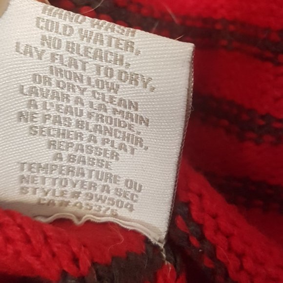 [SUZY SHIER] Red Striped Crop-Top Sweater - Picture 5 of 6